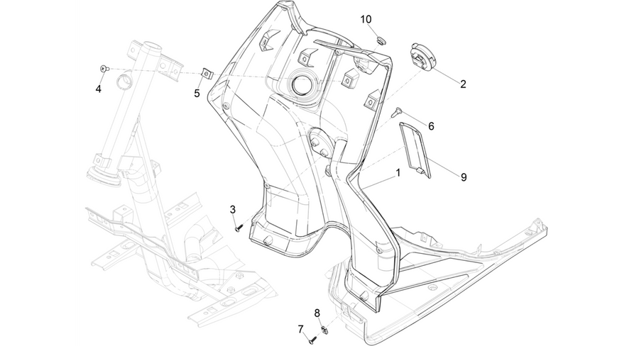 Front glove-box - Knee-guard panel