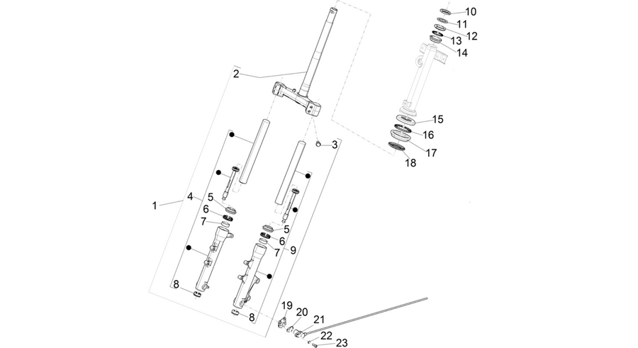 Fork/steering tube - Steering bearing unit
