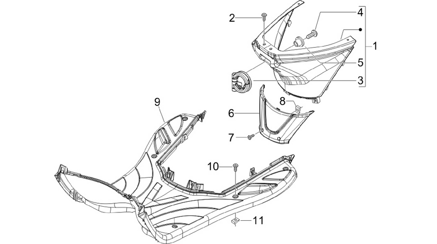 Central cover - Footrests