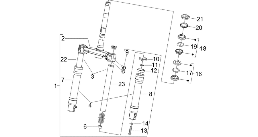 Fork/steering tube - Steering bearing unit
