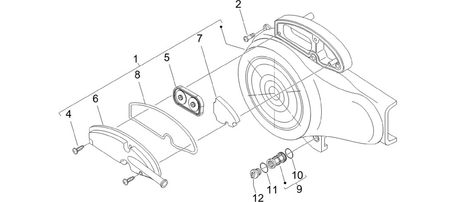 Flywheel magneto cover - Oil filter