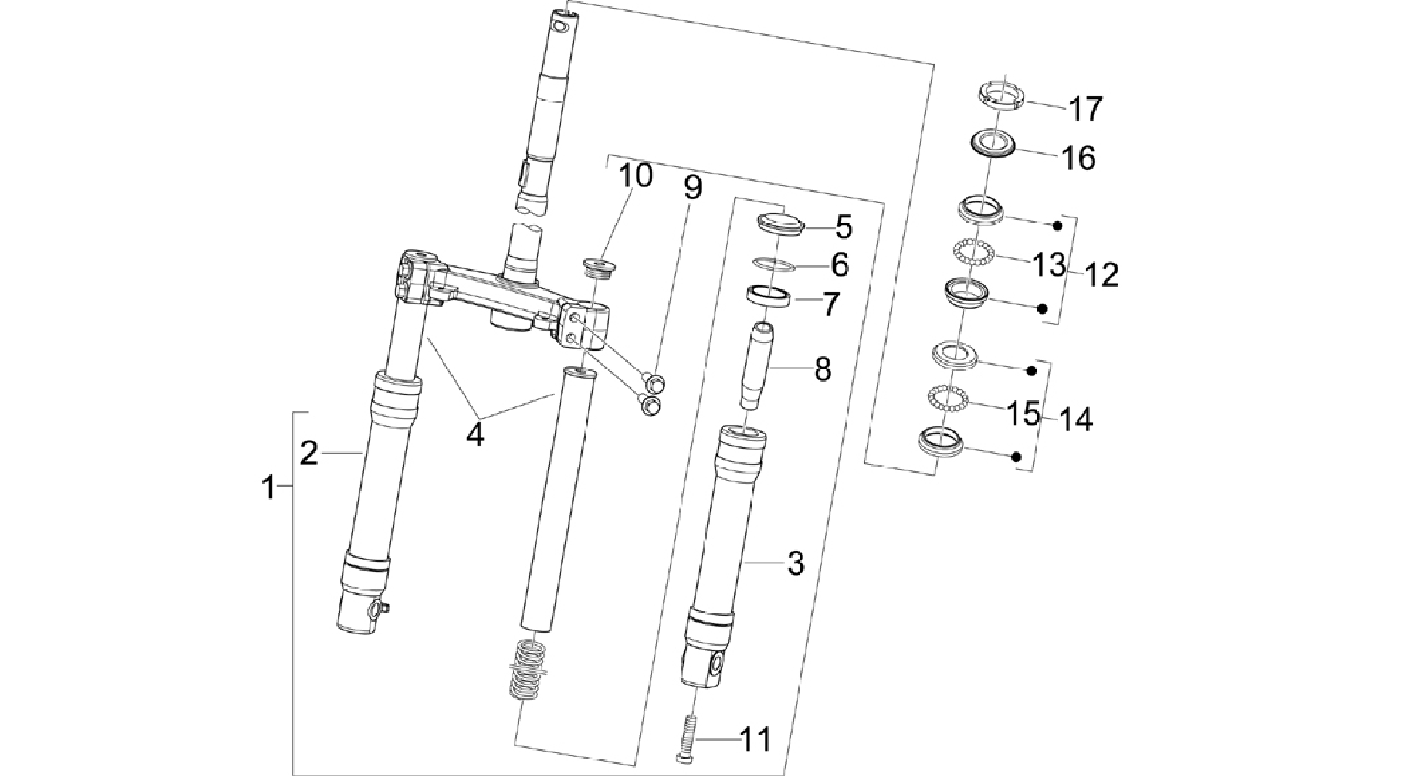 Fork/steering tube - Steering bearing unit