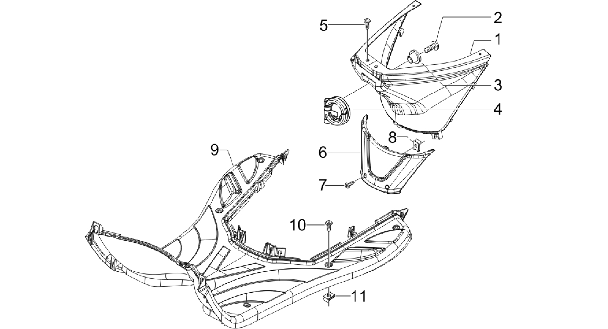Central cover - Footrests