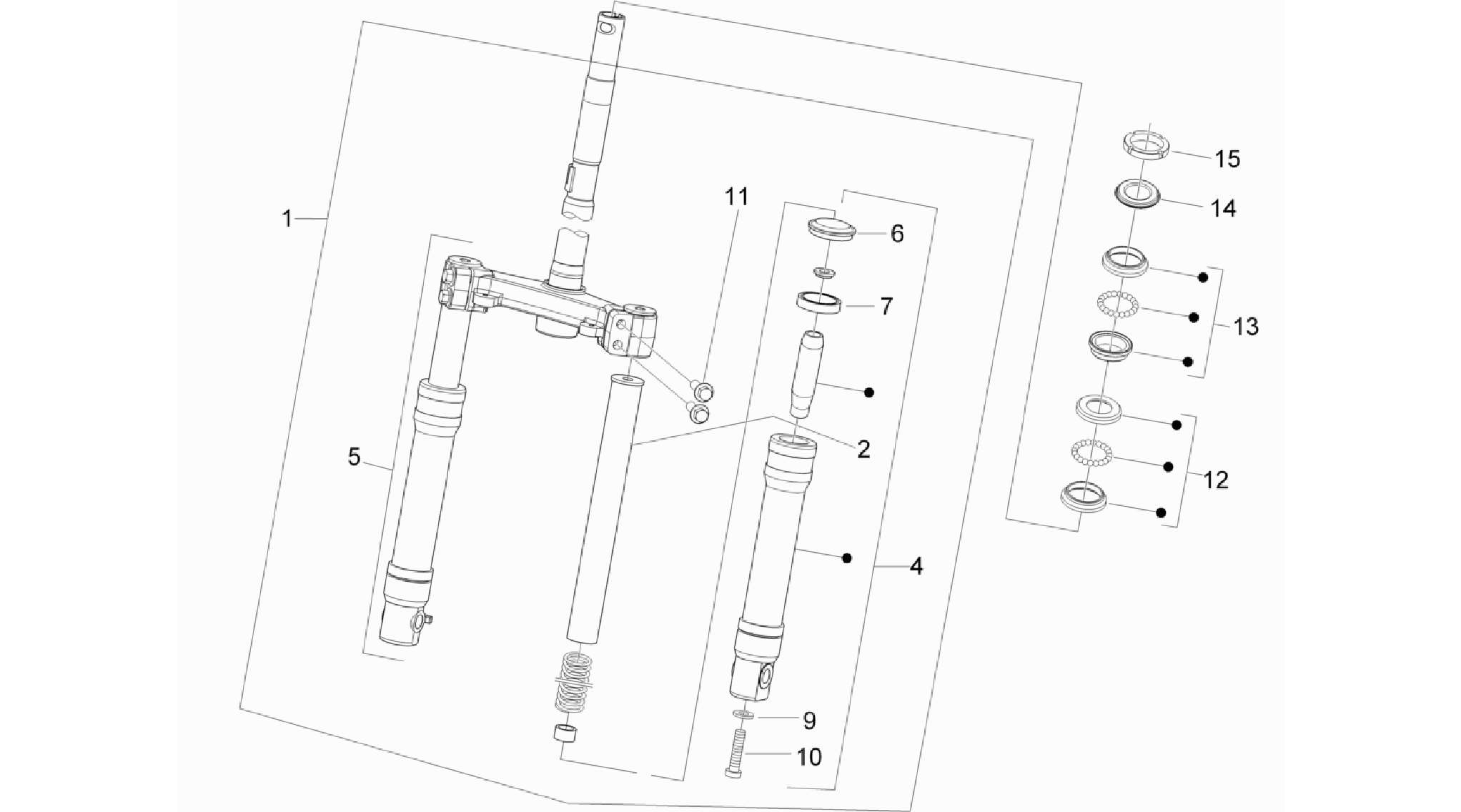 Fork/steering tube - Steering bearing unit