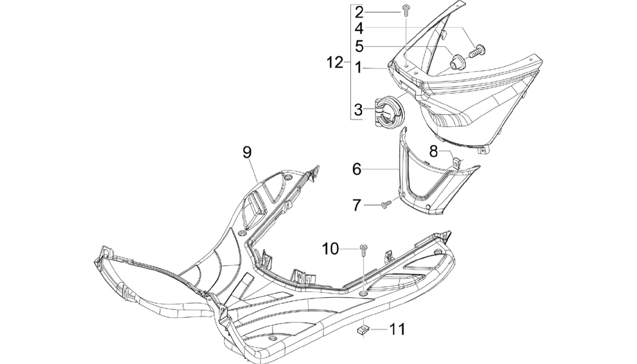 Central cover - Footrests