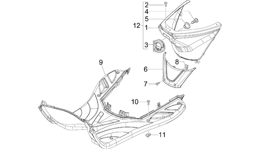 Central cover - Footrests