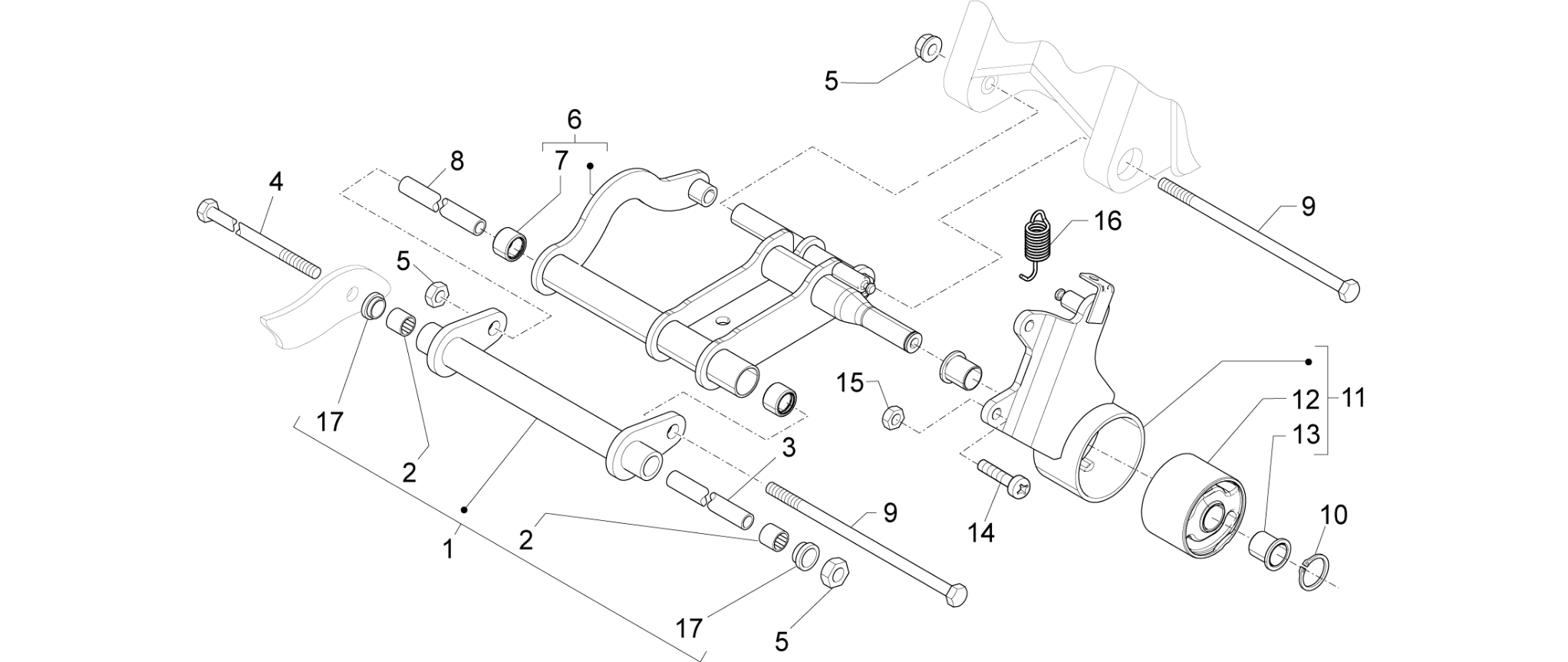 Swinging arm