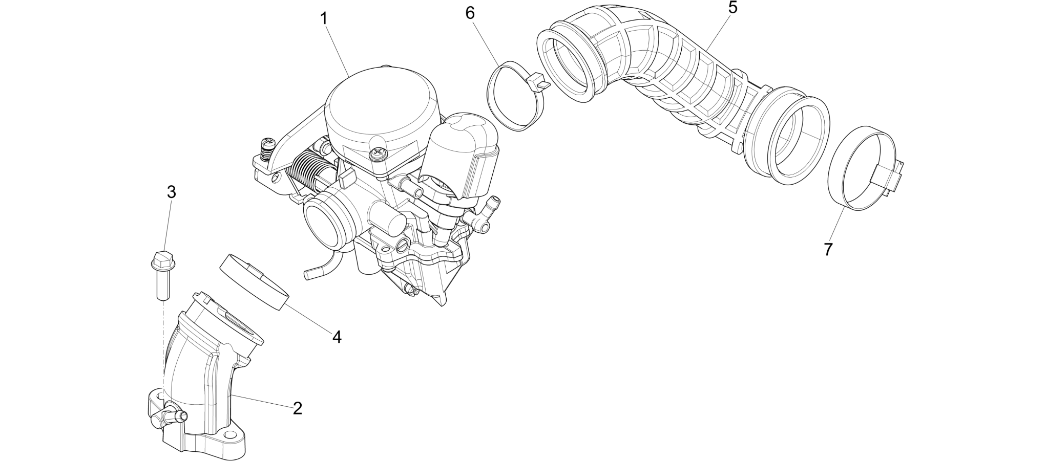 Carburettor, assembly - Union pipe