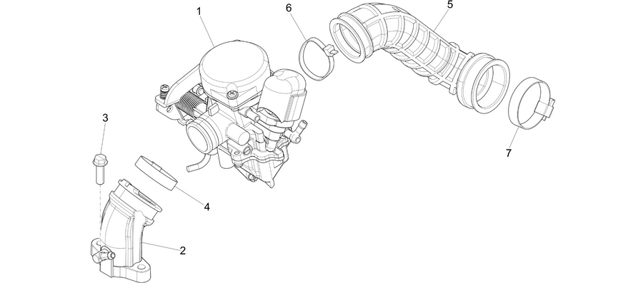 Carburettor, assembly - Union pipe