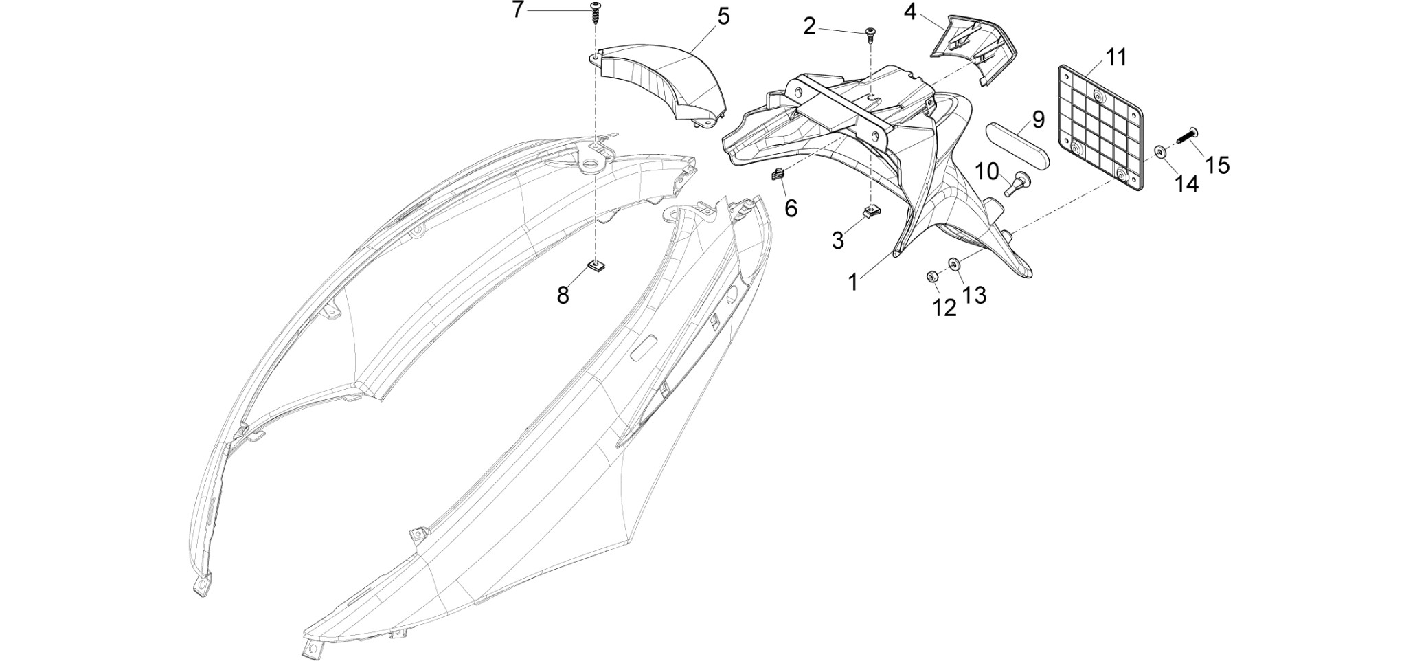 Rear cover - Splash guard