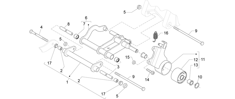 Swinging arm