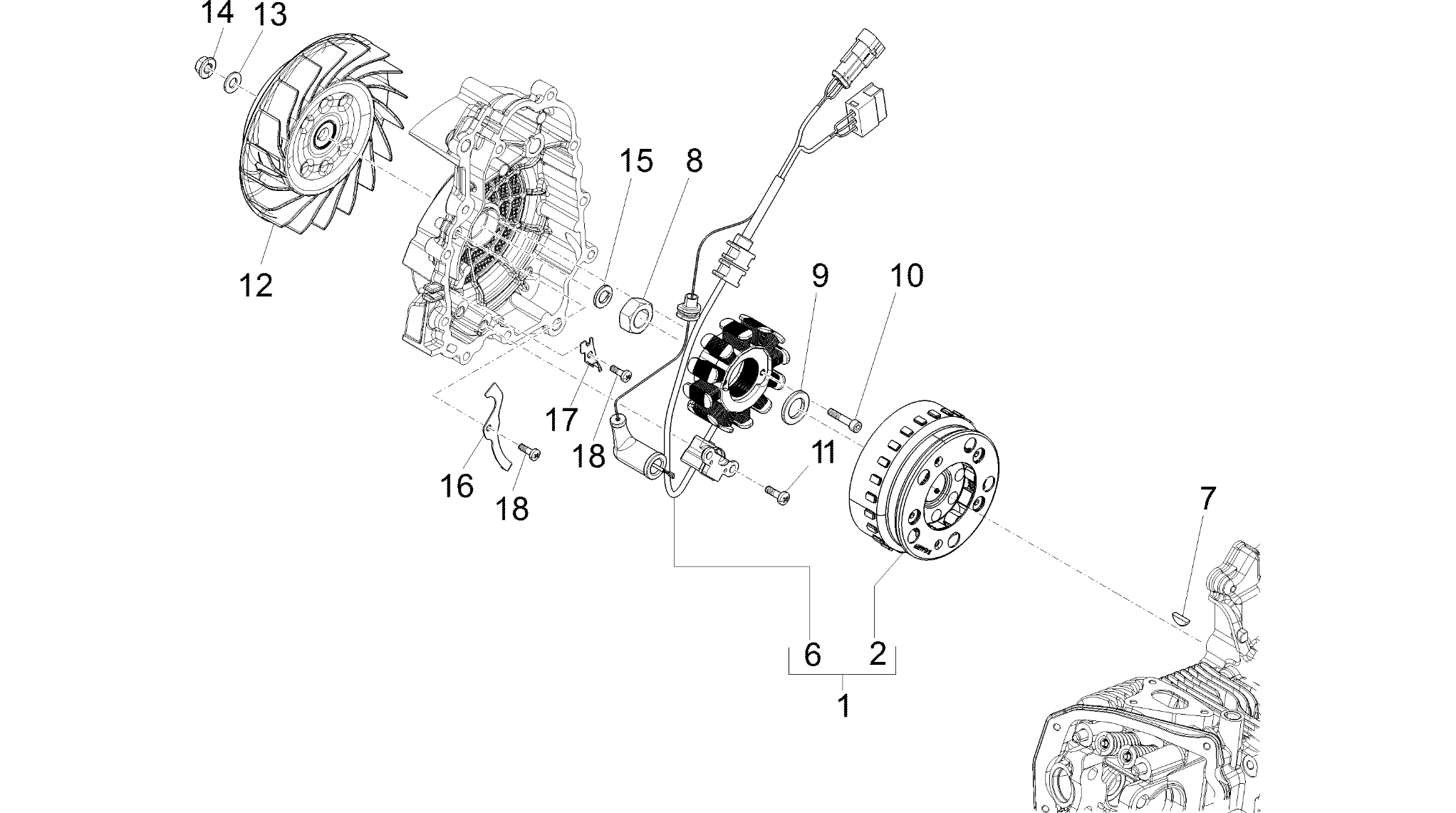 Flywheel magneto