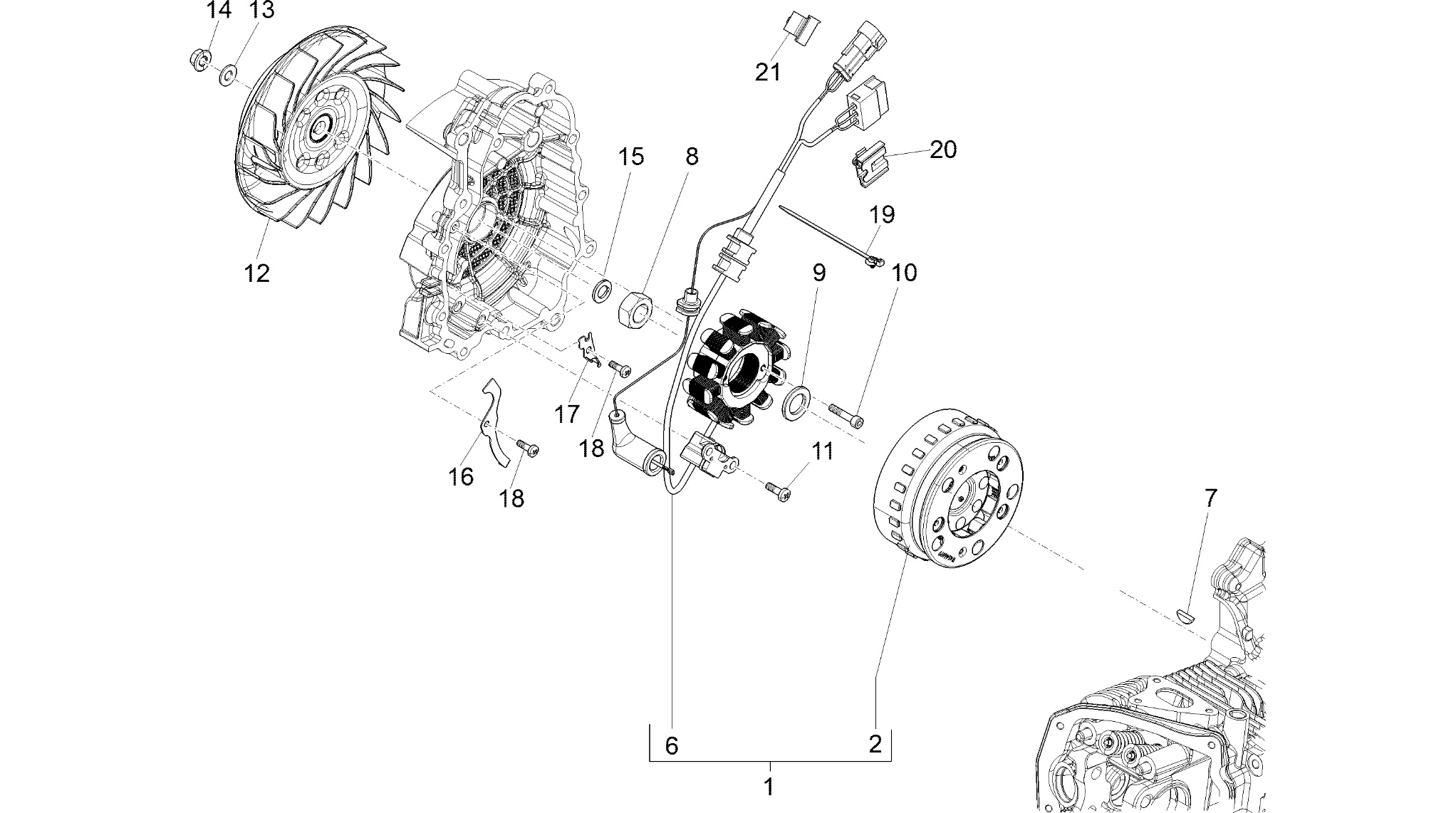 Flywheel magneto
