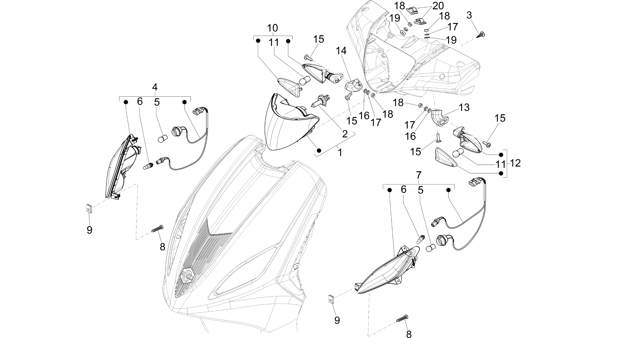 Front headlamps - Turn signal lamps