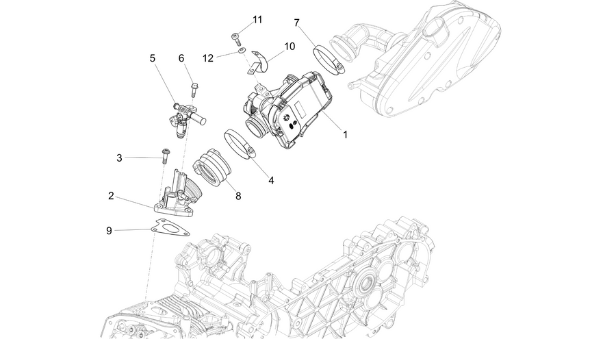 Throttle body - Injector - Induction joint
