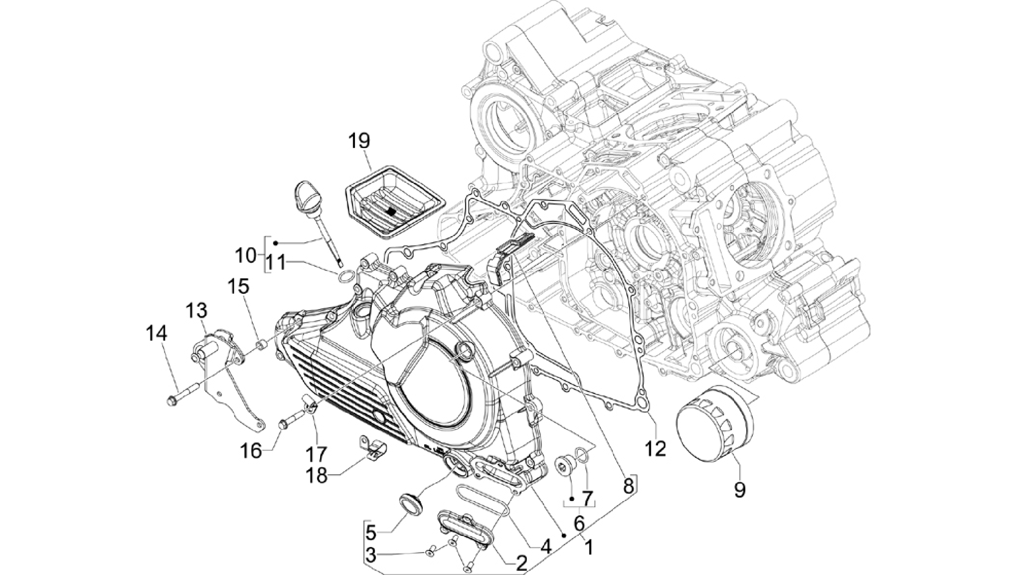 Flywheel magneto cover - Oil filter