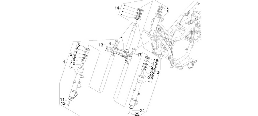 Fork/steering tube - Steering bearing unit