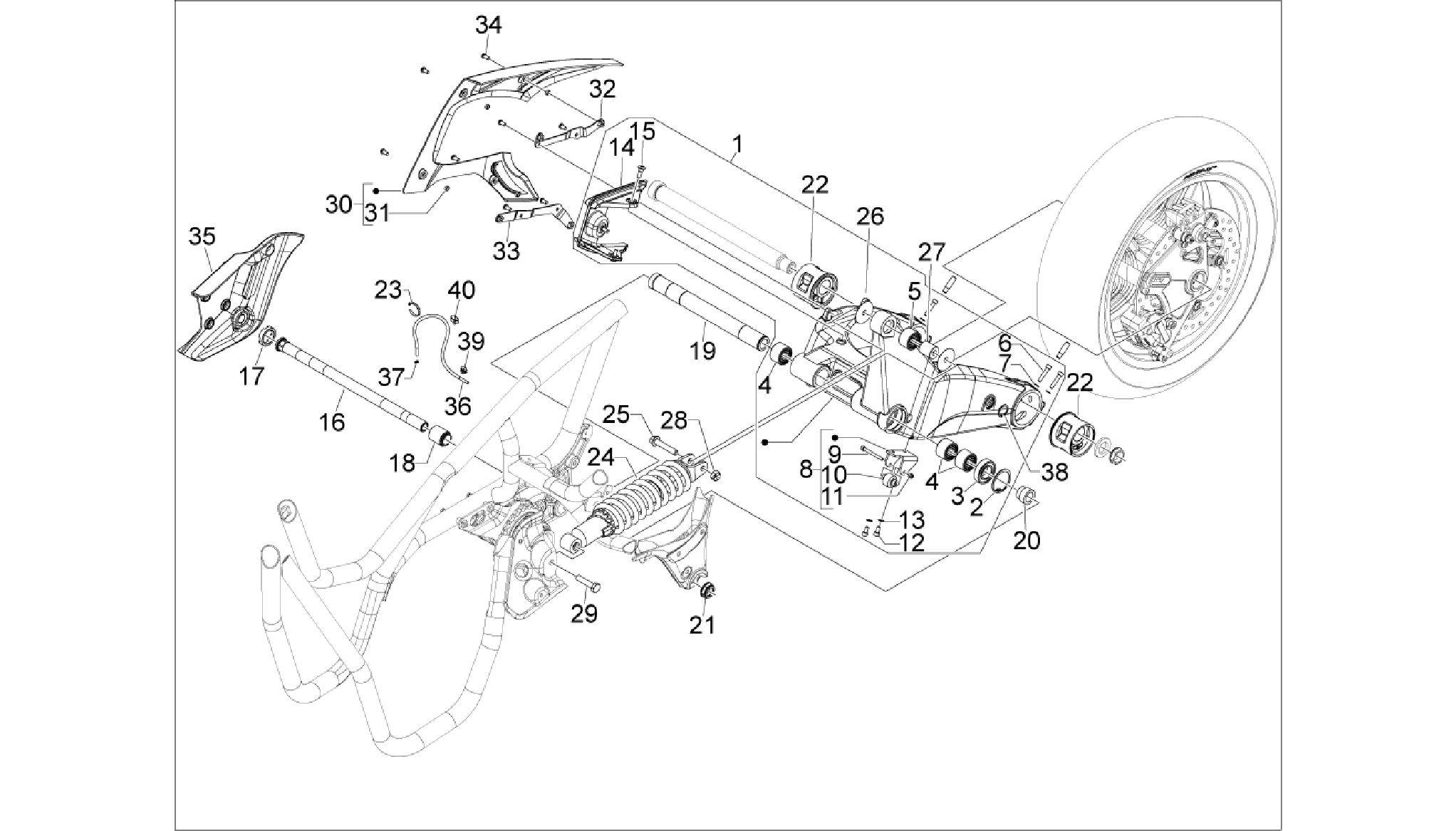 Rear suspension - Shock absorber/s