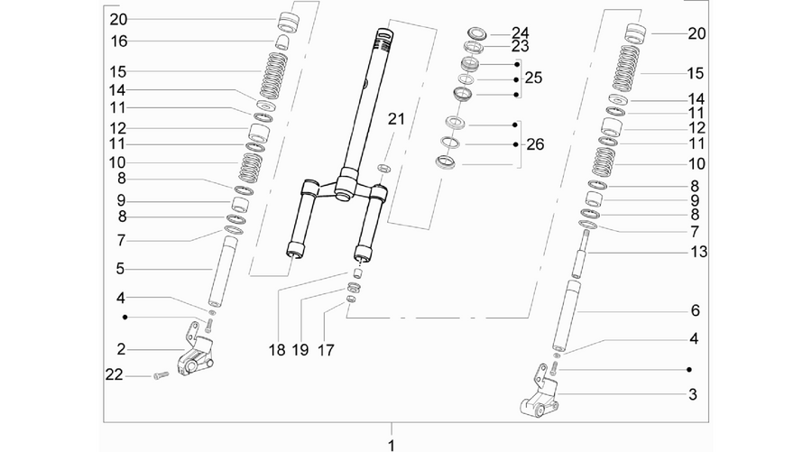 Fork/steering tube - Steering bearing unit
