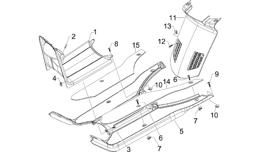 Central cover - Footrests