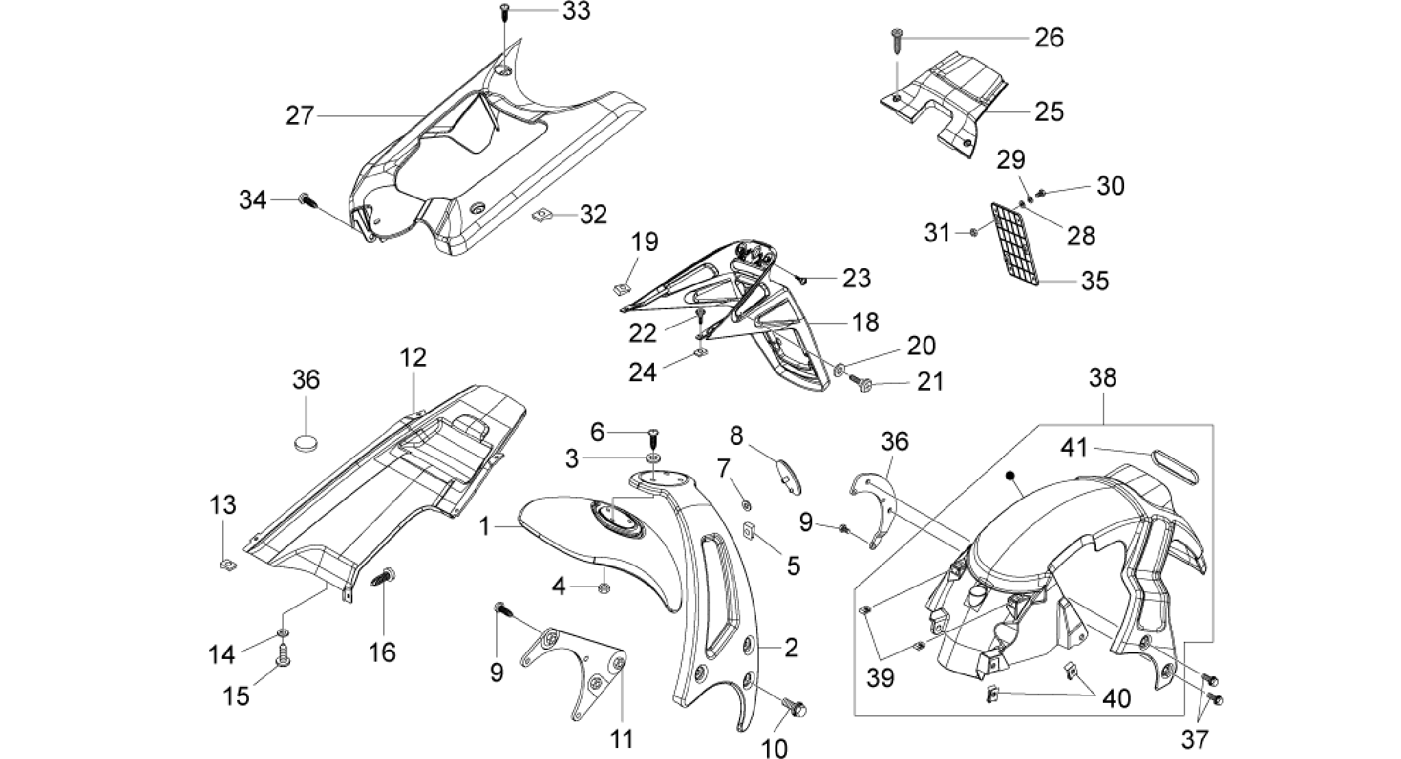 Rear cover - Splash guard