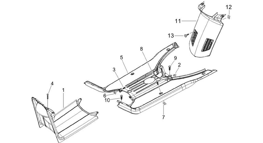 Central cover - Footrests