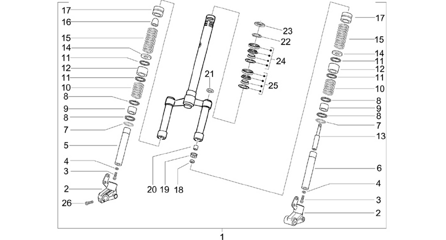 Fork/steering tube - Steering bearing unit