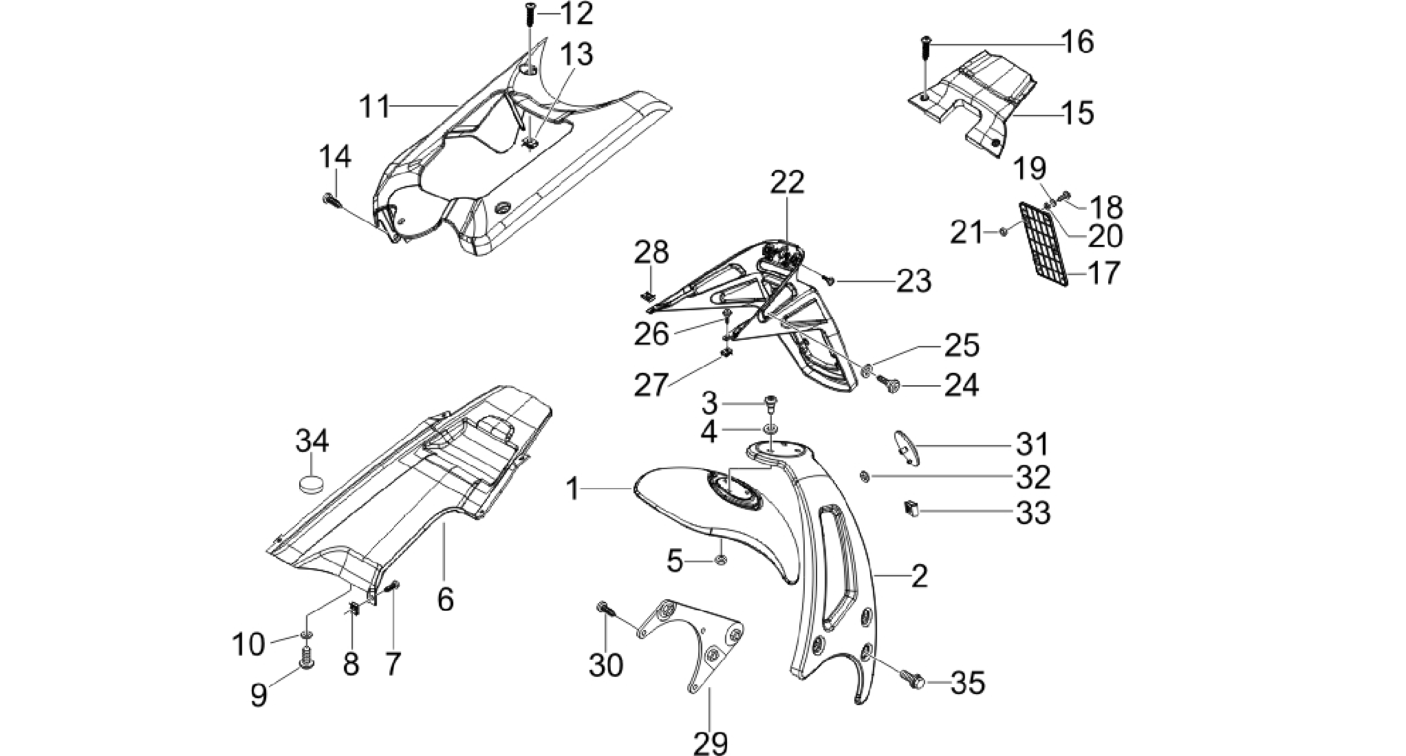 Rear cover - Splash guard