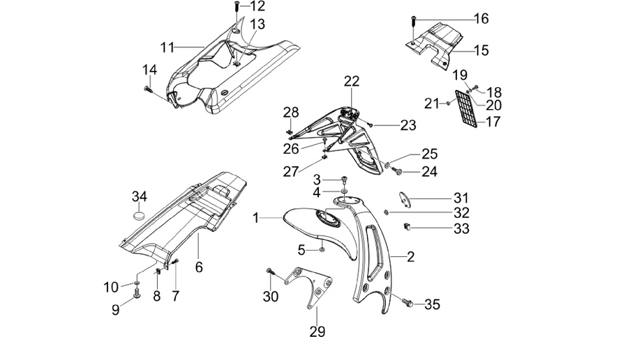 Rear cover - Splash guard