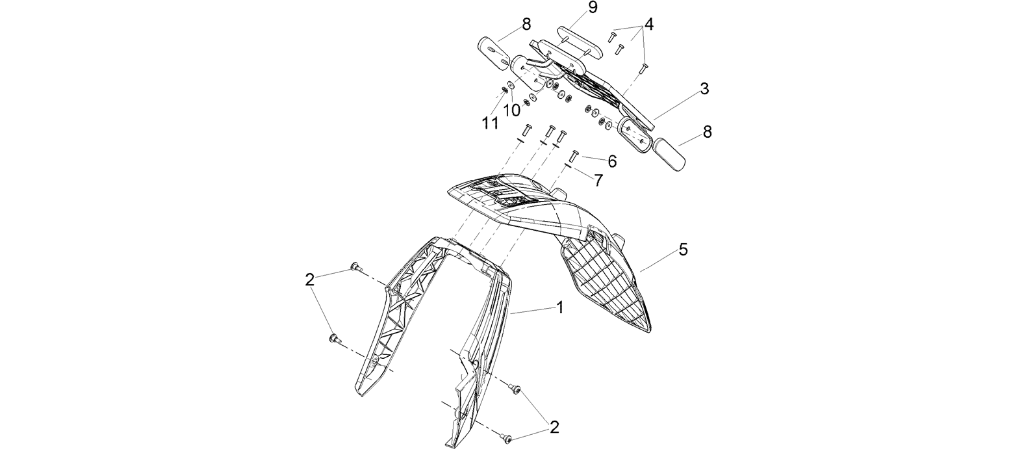 Rear cover - Splash guard