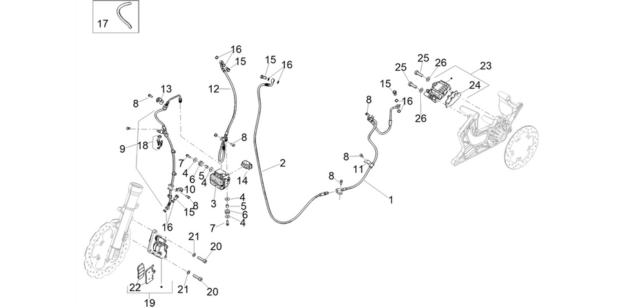 Brakes pipes - Calipers (ABS)