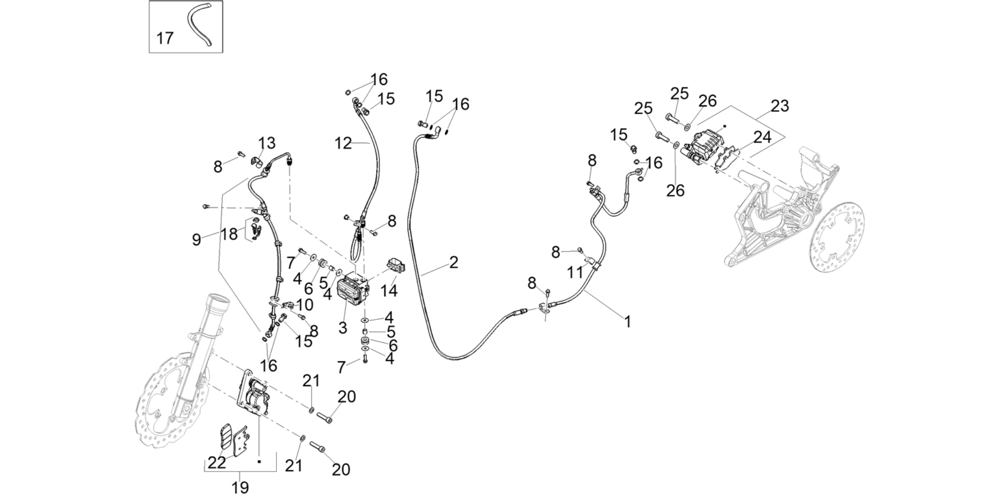 Brakes pipes - Calipers (ABS)