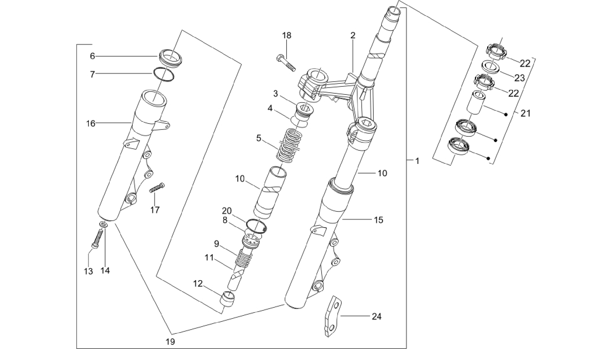 Fork/steering tube - Steering bearing unit