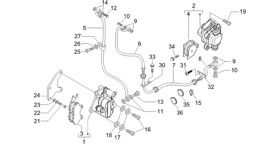 Brakes pipes - Calipers
