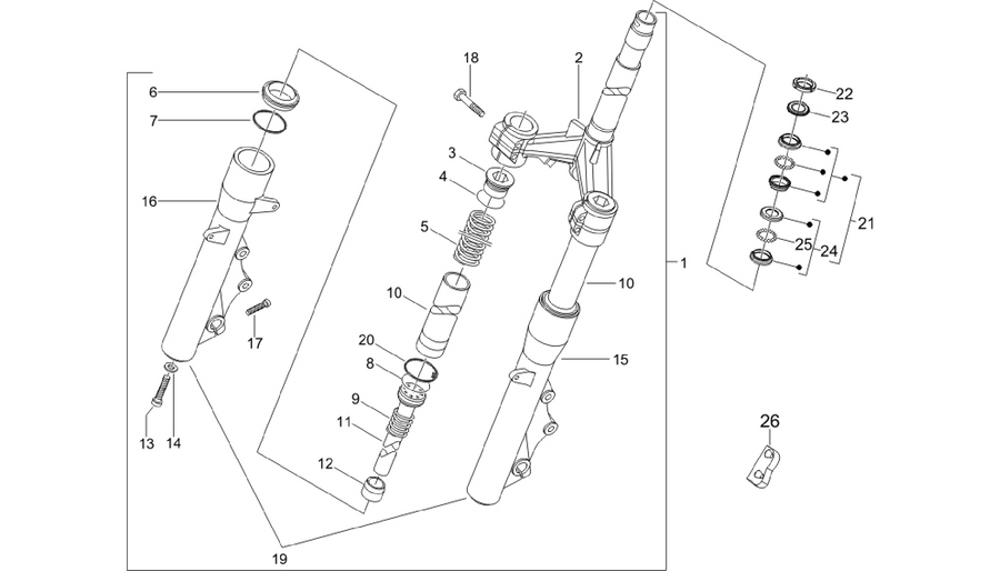 Fork/steering tube - Steering bearing unit