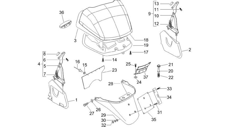 Rear cover - Splash guard