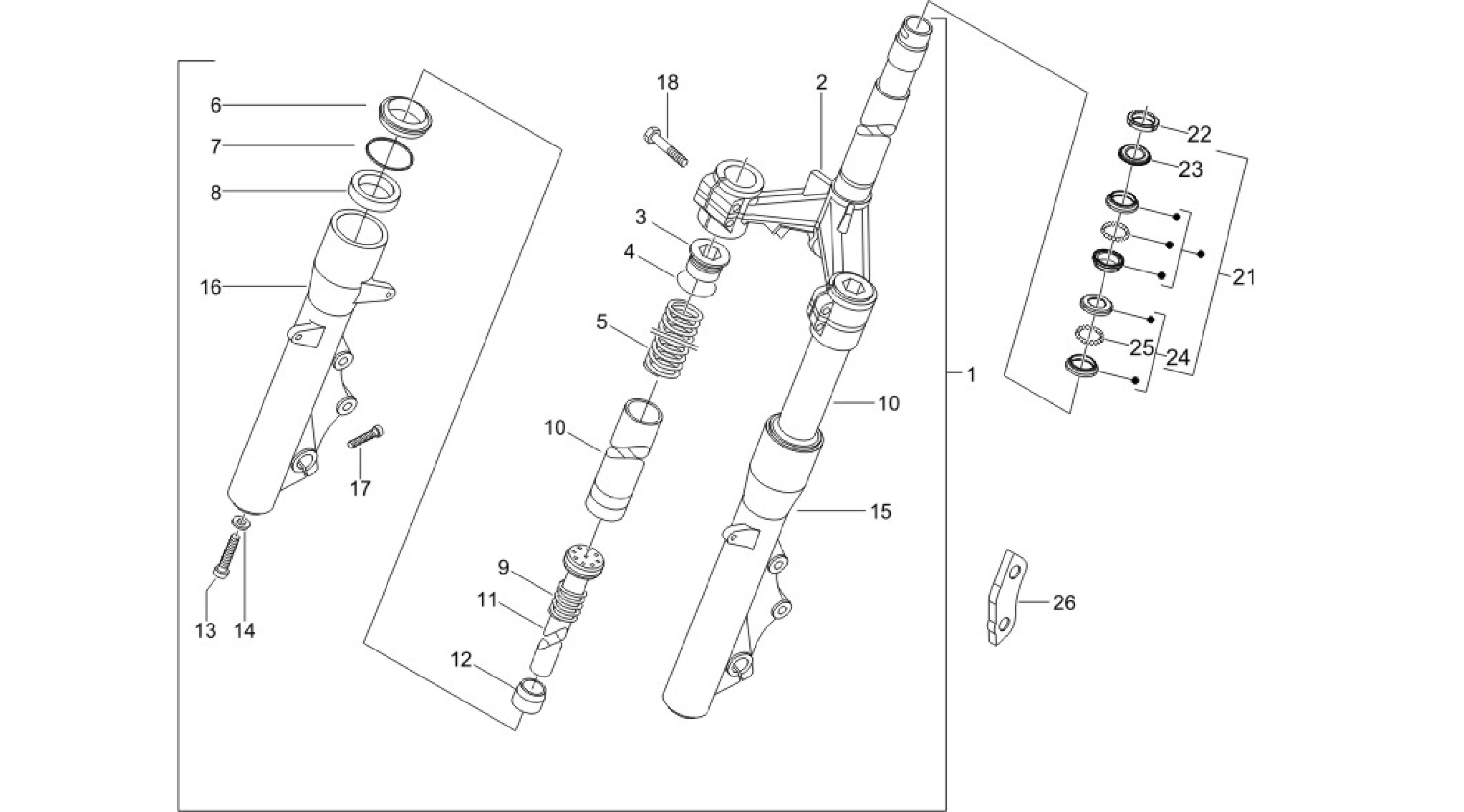 Fork/steering tube - Steering bearing unit
