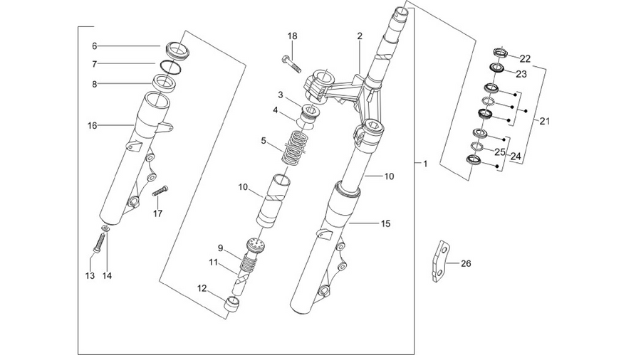 Fork/steering tube - Steering bearing unit