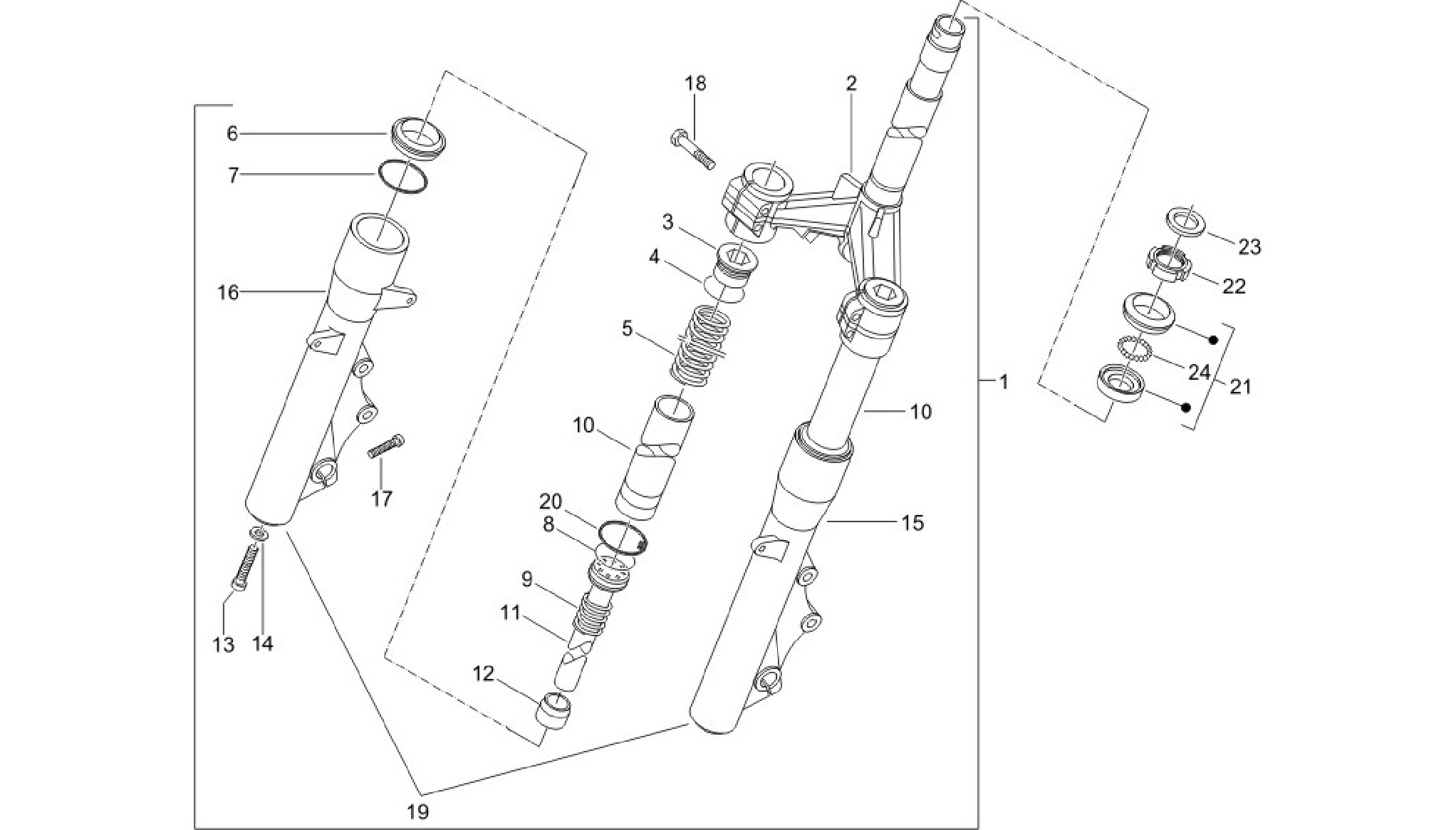 Fork/steering tube - Steering bearing unit