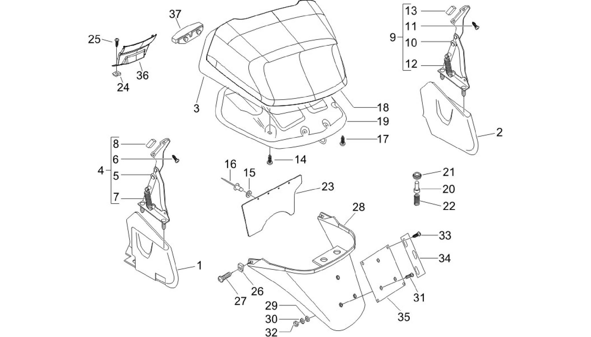 Rear cover - Splash guard
