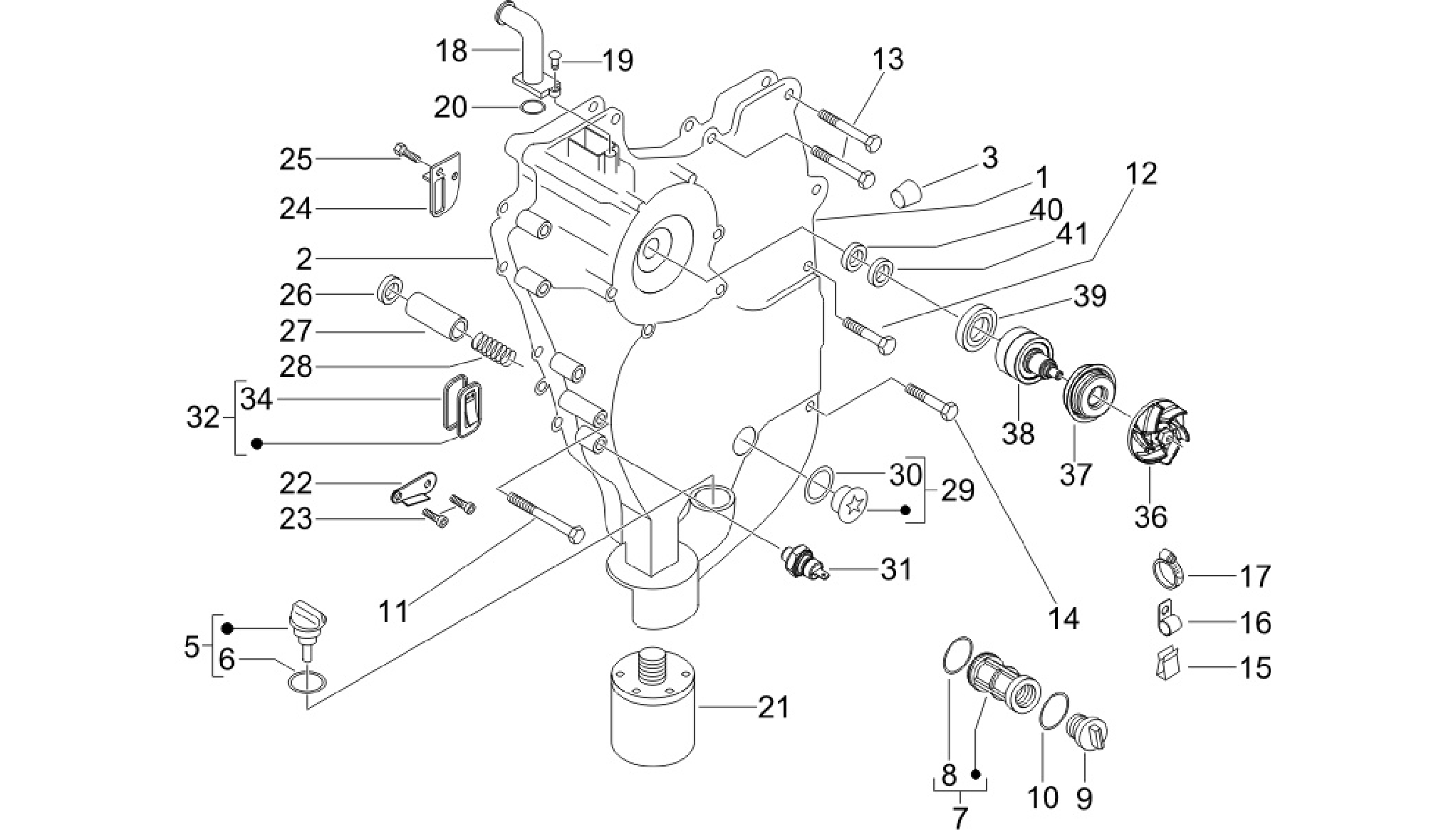 Flywheel magneto cover - Oil filter