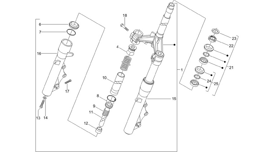 Fork/steering tube - Steering bearing unit