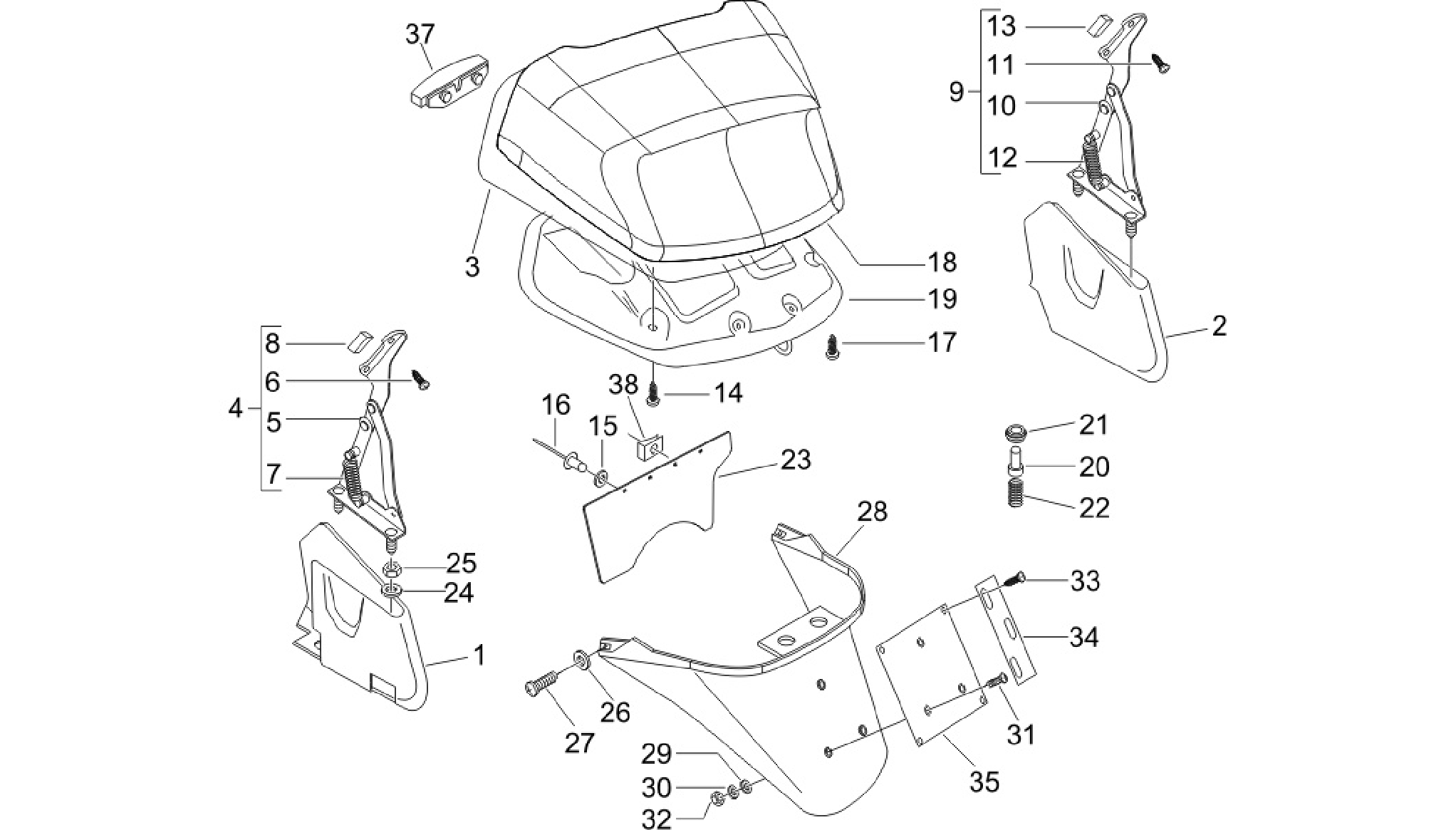 Rear cover - Splash guard
