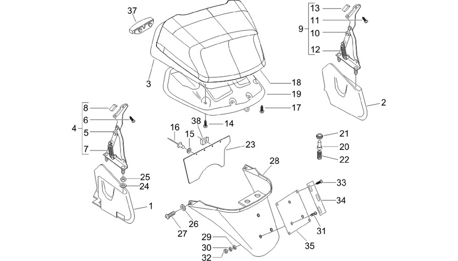 Rear cover - Splash guard