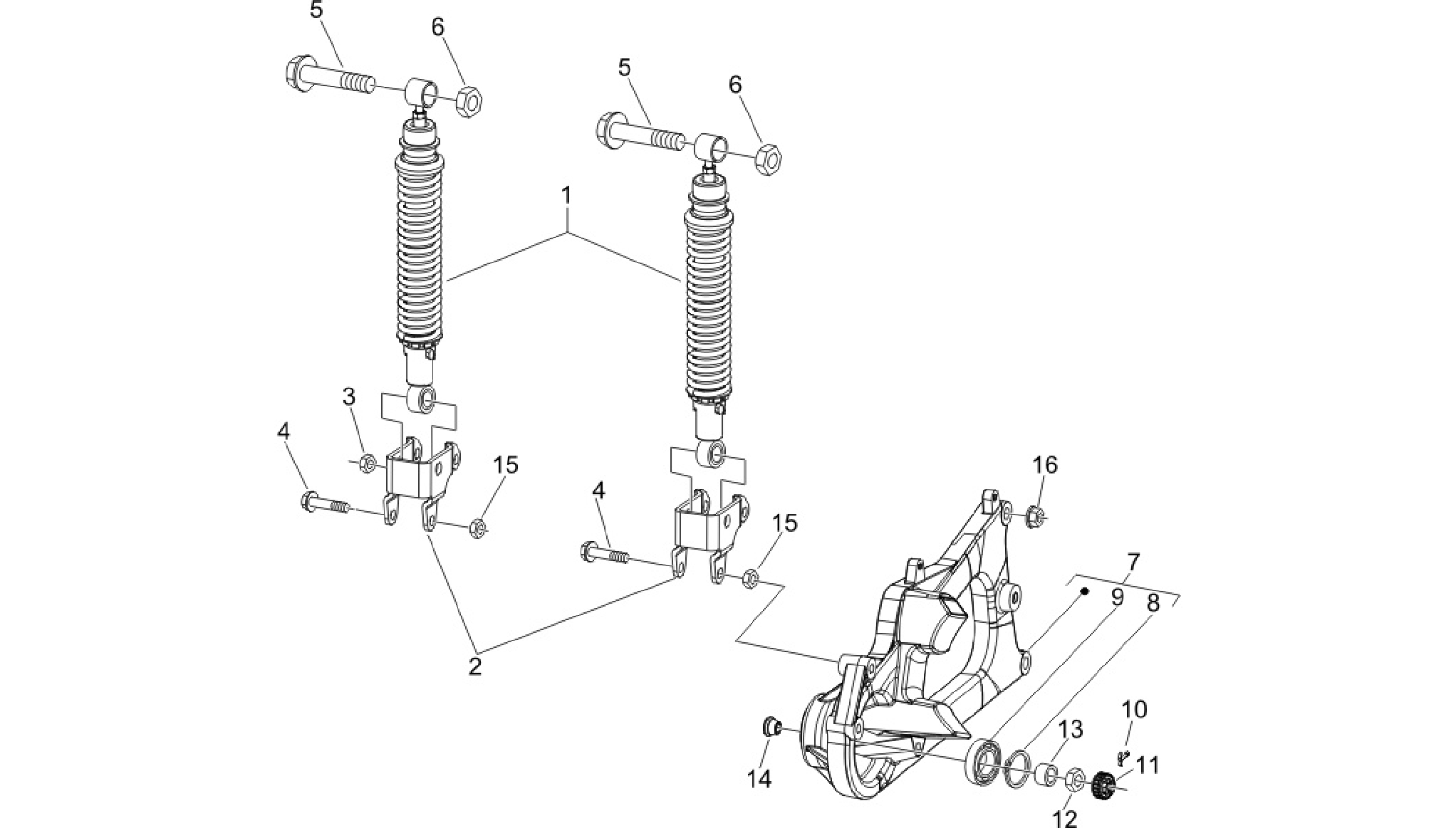 Rear suspension - Shock absorber/s