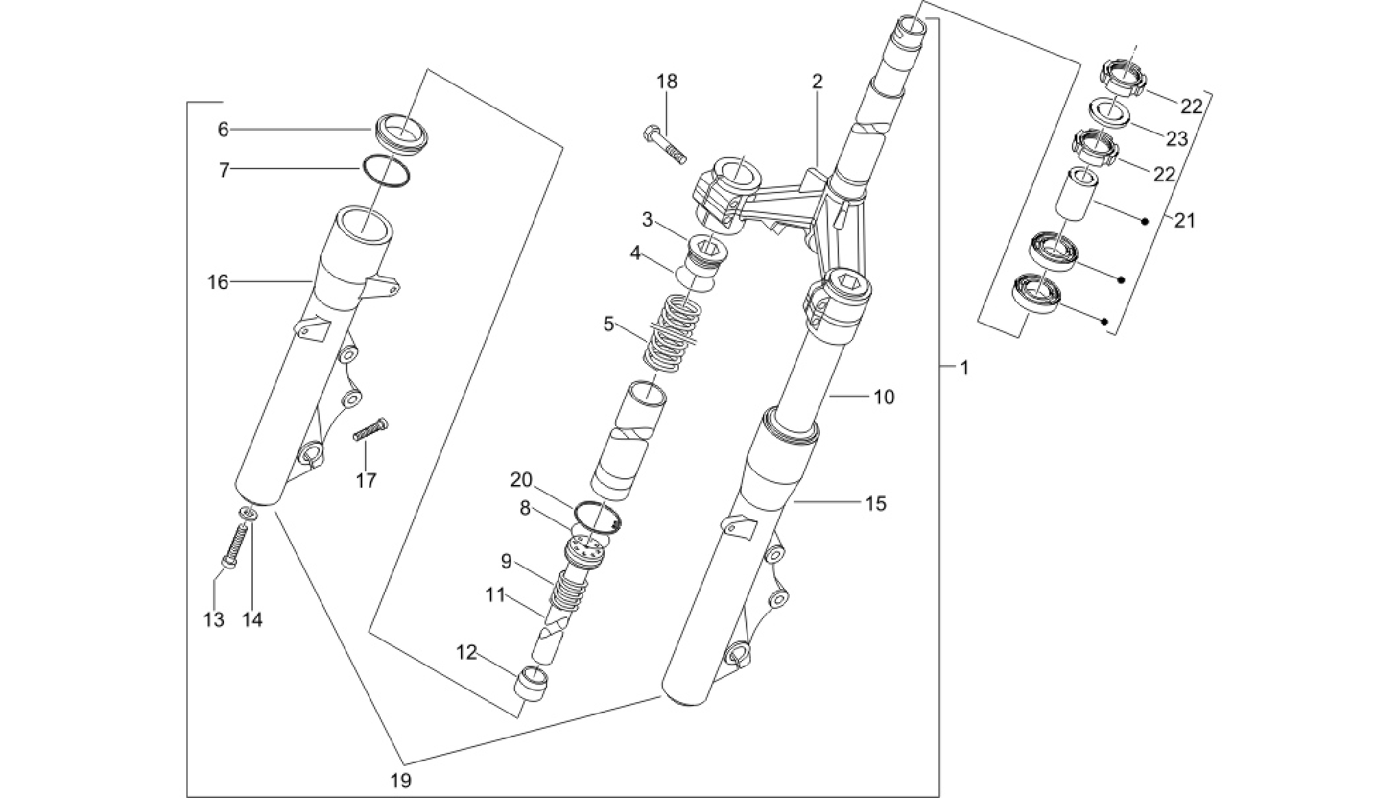 Fork/steering tube - Steering bearing unit