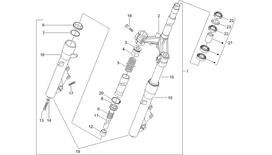 Fork/steering tube - Steering bearing unit