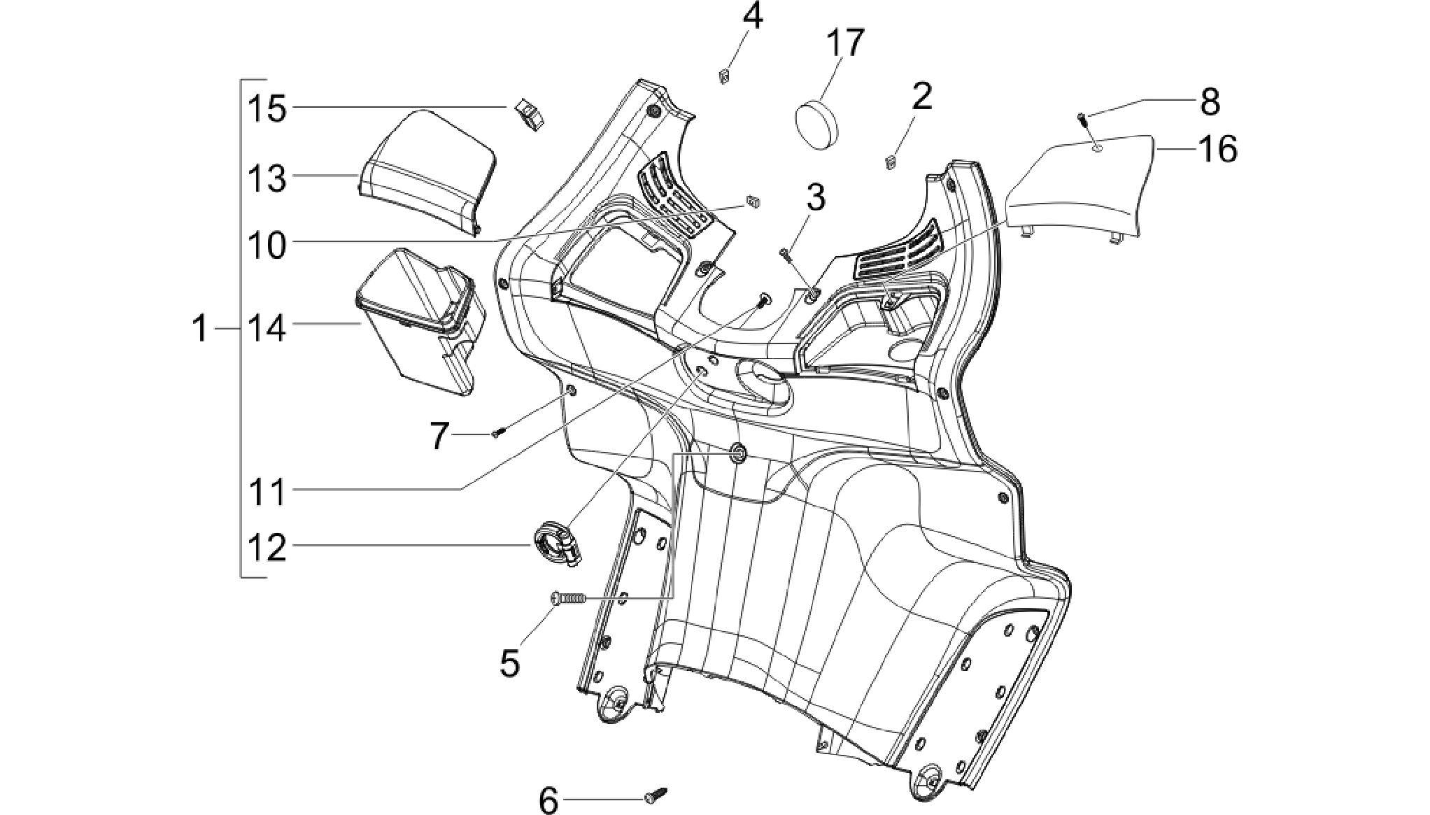 Front glove-box - Knee-guard panel