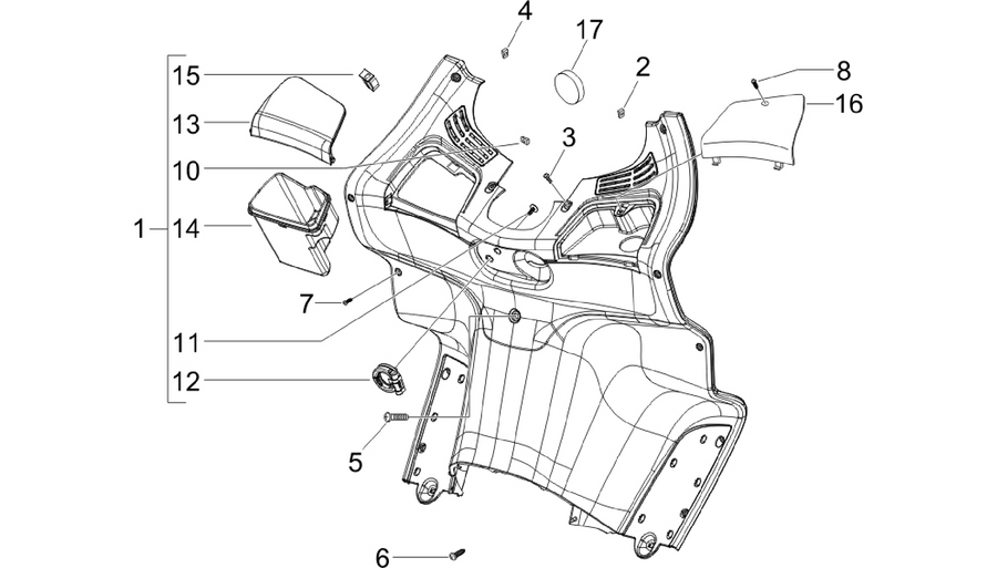 Front glove-box - Knee-guard panel