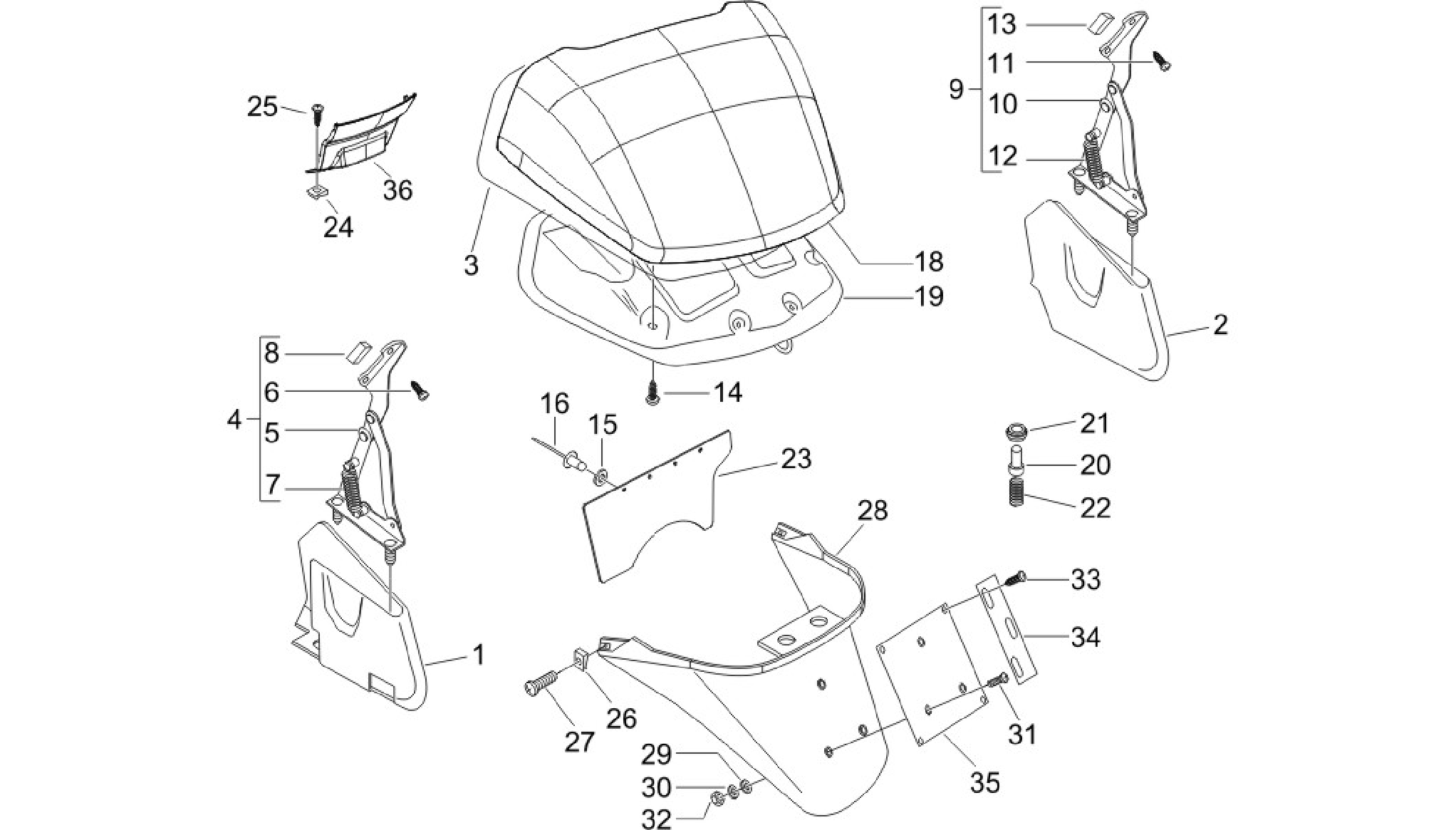Rear cover - Splash guard